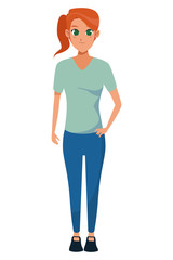 Fototapeta premium Young woman with sport wear cartoon