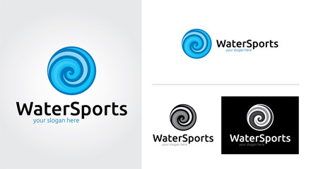 Water Sports minimalist and creative logo set