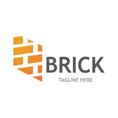Brick wall logo vector
