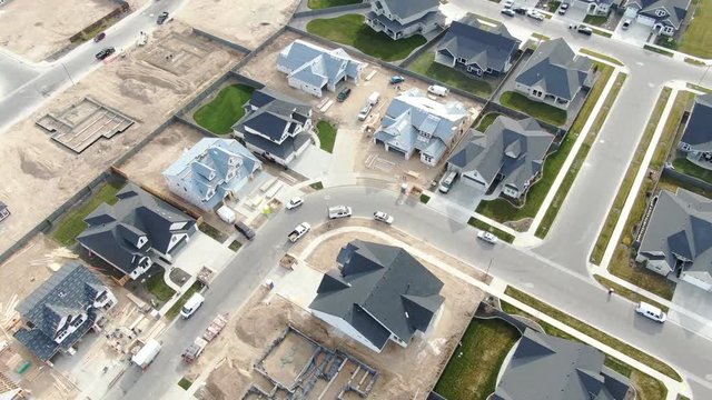Neighborhood construction aerial view