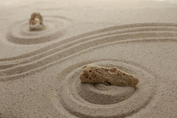 Fototapeta na wymiar Composition with stones and sand, Harmony concept