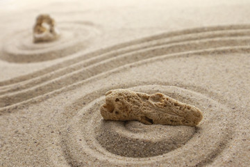 Fototapeta na wymiar Composition with stones and sand, Harmony concept