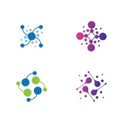 Molecule logo template vector icon
