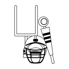 american football sport game cartoon in black and white