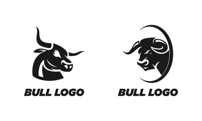 Bull set template vector logo