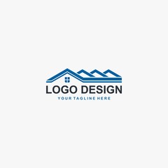 Real estate logo design vector. Sign house logo illustration. Abstract logo design for real estate company business.