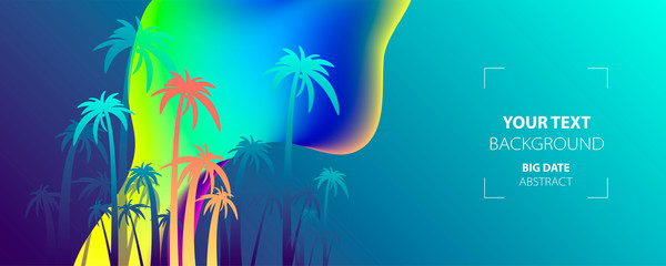 Fototapeta na wymiar Neon abstract set summer background
