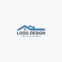 Real estate logo design vector. Sign house logo illustration. Abstract logo design for real estate company business.