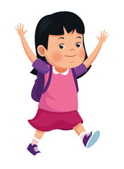 School girl smiling with backpack