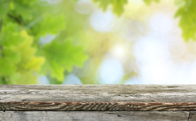 Fototapeta premium Empty wooden table background for display montages