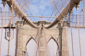Fototapeta premium New York, EUA - View over Brooklyn Bridge.