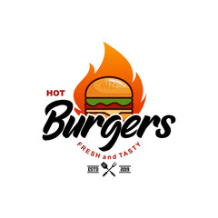 Hot Burgers Logo Design Inspiration