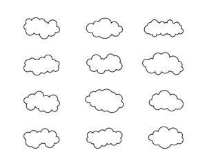 Blue sky with cloud icon illustration