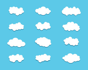 Blue sky with cloud icon illustration