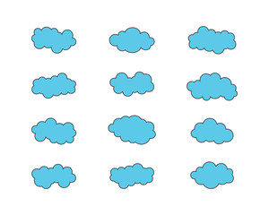 Obraz premium Blue sky with cloud icon illustration