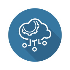 Simple Cloud Processing Vector Icon