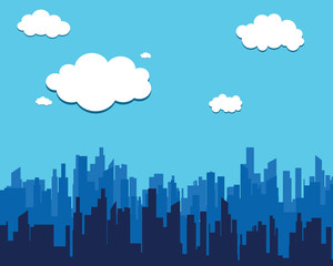 Blue sky with cloud icon illustration