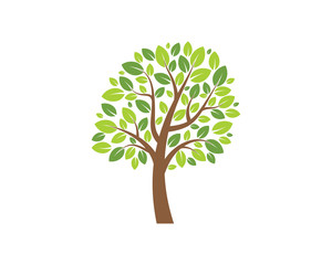 Tree concept of a stylized tree with letter