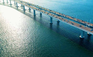 Aerial view of the Bay Bridge in San Francisco, CA