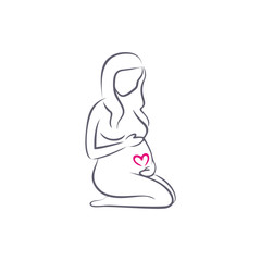 Fototapeta na wymiar Pregnant woman outline