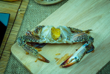 Close up of crab egg pickled fish sauce