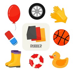 Vector set of rubber products.