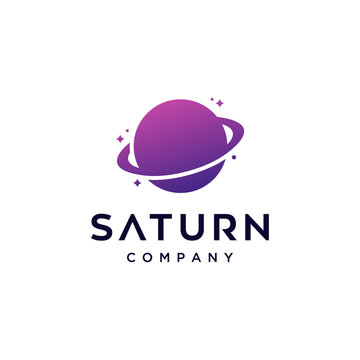 Saturn Planet Vector Icon. Logo Design