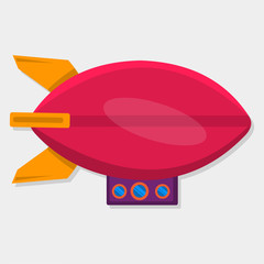 airship isolated for transportation icon concept vector illustration