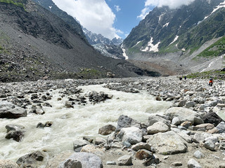 Russia, North Ossetia. Tseyskoe (Tsey) gorge, river Tseydon in summer 