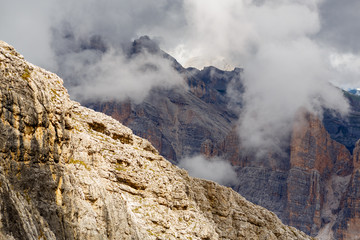 Lagazuoi mountain panorama in Italian Alps
