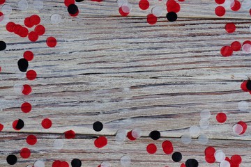 National day of Egypt on 23 July. revolution day. the concept of veterans Day or memorial Day . Egypt glory to the heroes of the war. paper colored confetti on white wooden background. horizontal