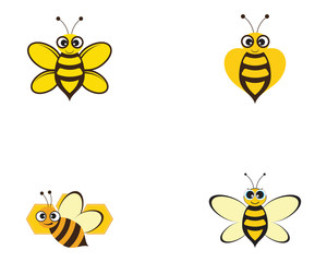 Bee Logo Template vector icon illustration