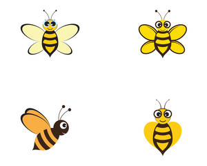 Bee Logo Template vector icon illustration