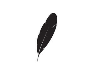 Feather pen write sign logo template