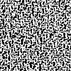 Abstract halftone pattern formed by black and white circles, lines, dots of different size.