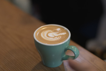 Hot Coffee latte with beuatiful milk foam.