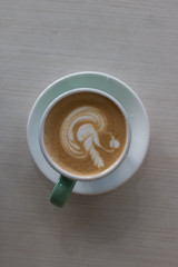 Hot Coffee latte with beuatiful milk foam.