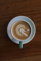 Hot Coffee latte with beuatiful milk foam.