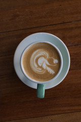 Hot Coffee latte with beuatiful milk foam.