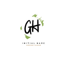 G H GH Beauty vector initial logo, handwriting logo of initial signature, wedding, fashion, jewerly, boutique, floral and botanical with creative template for any company or business.