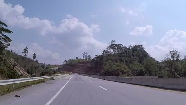 Video of rural roads in Thailand Route 1090 Mae Sot - Umphang line 164 km distance