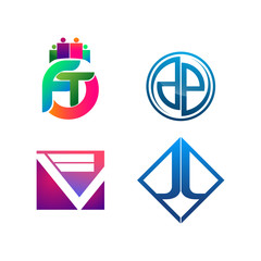 Set of symbol for Business logo design template. Collection of Abstracts modern icons for organization