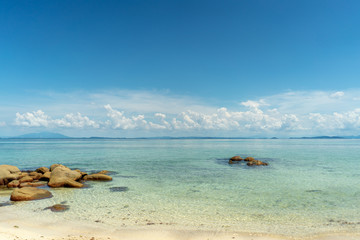 The Environment of Munnok Island, East of Thailand island., Very Beautiful Open Sky, Cloud, Sea, and beach.