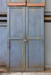 Metal door with key locked.