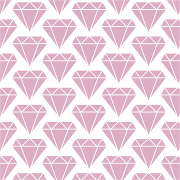 Pink Diamond Background, Template, Pattern, Vector Illustration