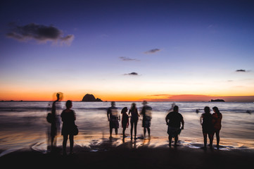 Fototapeta premium Barrido en el atardecer Ixtapa, México