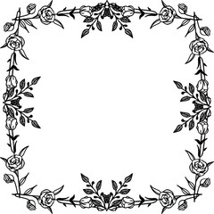 Floral wreath with leaves for wedding card, wallpaper elegant and unique. Vector