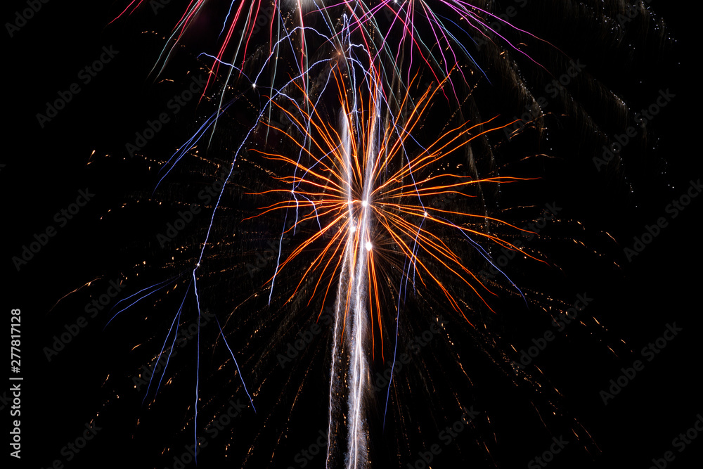 Wall mural beautiful firework celebration at night