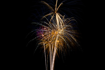 beautiful firework celebration at night