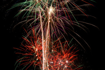 beautiful firework celebration at night